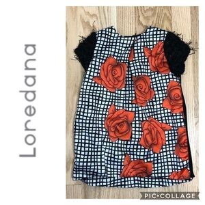 Loredano Rose Print Gothic Dress Sz 3